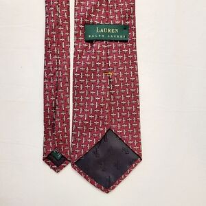 Lauren Ralph Lauren Silk Airplane Red White Black Men's Designer Tie Woven Logo